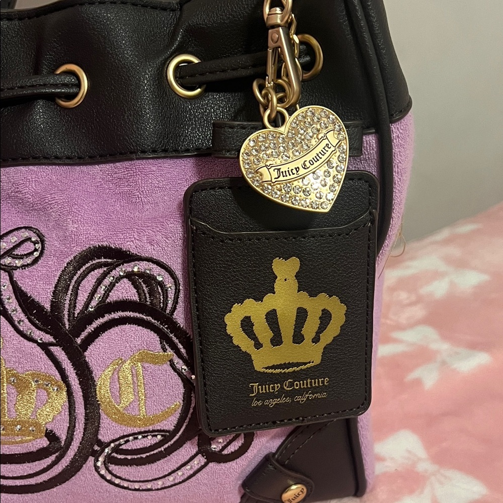 Juicy Couture Pink and Black Tote Bag - Picture 2 of 3